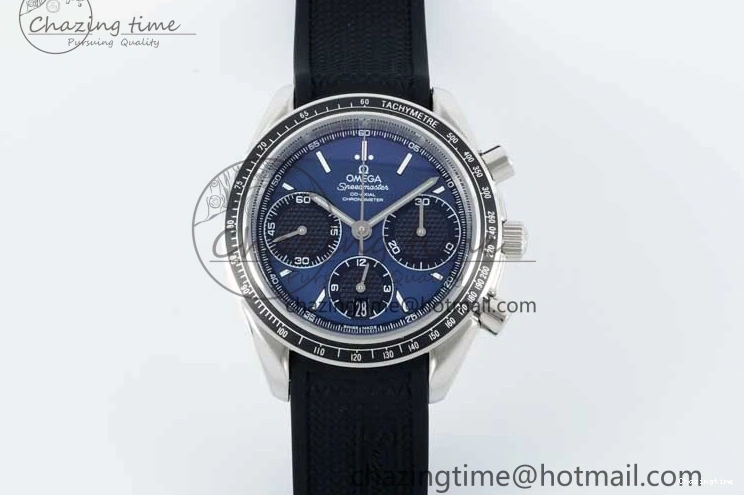 0601 SportInspired Speedmaster Racing Master SS HKF Best Edition Blue Black Dial on Black Rubber Strap A 7817